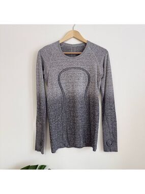 Lululemon Swiftly Tech Charcoal Grey Ombre Long Sleeve Tee